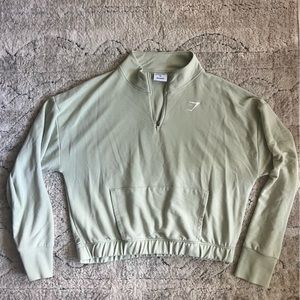 Gymshark light green quarter zip pullover